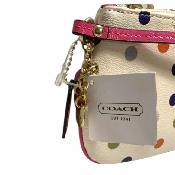 Coach Limited Edition Multi Color Polka Dot Wristlet - Picture 3 of 10